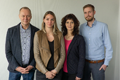 Team Kompetenzzentrum Kinderschutz von links nach rechts:
Kai Frisch, Katharina Trauden, Tanja van Essen, Mathias Dier